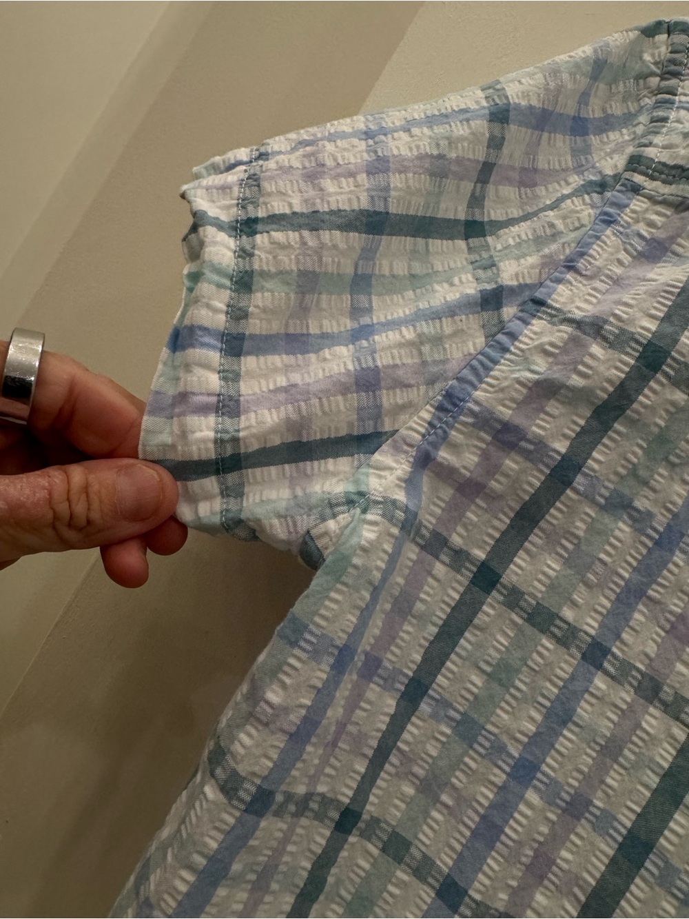 L.L.Bean Women's Vacationland Seersucker Shirt - Picture 5 of 7